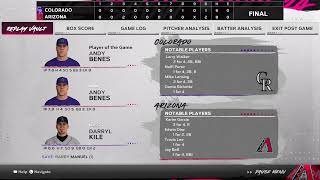 Rockies vs Diamondbacks 1998 Franchise 328 Sim Full Game Highlights MLB the Show 24 [upl. by Halak]