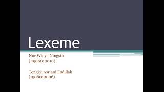 Lexeme and word Form [upl. by Culley]