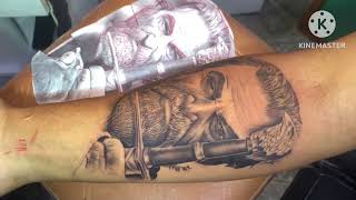 TATUAGEM ODIN time lapse parte 01 Junior tattoo [upl. by Dare171]