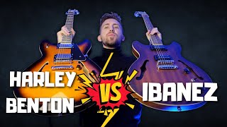 CHEAP Gibson ES335 Alternatives  Ibanez AS53 vs Harley Benton HB35 REVIEW DEMO [upl. by Junko787]