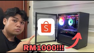 Saya Buat Gaming Pc Harga RM1000 Tapi Hanya Guna Barang Dari SHOPEE [upl. by Tiras211]