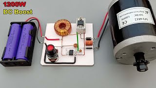 High Power dc to dc boost 1200W  Simple 5v to 73v DC 1000W DC Motor Run With 3V Battery [upl. by Lejeune]