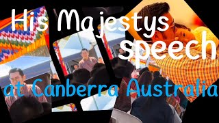 His Majestys speech at Canberra Australia [upl. by Araihc944]