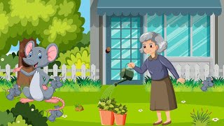 One Day from Grannys Garden All the Mice Ran Away  Kids Poem [upl. by Lashar59]