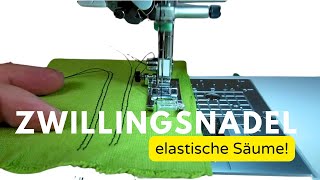 Säumen mit der Zwillingsnadel [upl. by Ahsenek]