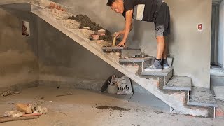 How to finish indoor stairs with standard engineered granite [upl. by Ymmak]