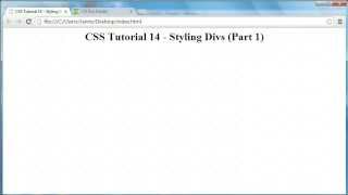 CSS Tutorial 14  Styling Divs Height Width Borders [upl. by Isawk]