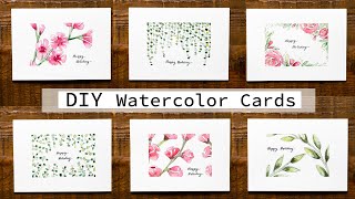 Watercolor Tutorial  DIY Spring Holiday Greeting Cards [upl. by Micky964]