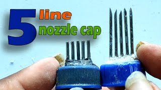 how to making five line nozzle on small cold drink bottle  fabric painting five line nozzle cap [upl. by Doretta154]