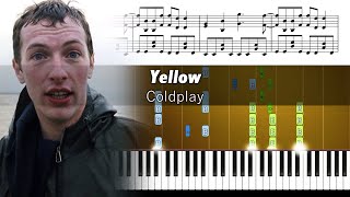 Coldplay  Yellow  Piano Tutorial with Sheet Music [upl. by Croner829]