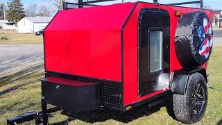 Offgrid squaredrop camper done rv diy walk around video and pics teardrop howto offgrid micro [upl. by Arramahs]