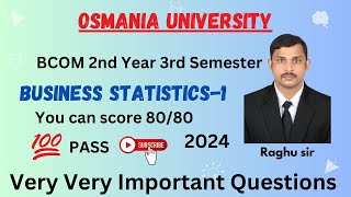 BUSINESS STATISTICS 1  IMPORTANT QUESTIONS  BCOM 3RD SEM [upl. by Haskell284]