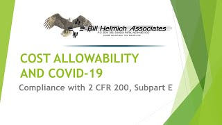 Cost Allowability Standards and Covid19 for Tribes [upl. by Belinda494]