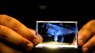 Custom Laser 3D crystal with plane [upl. by Aroled]