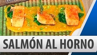 Salmón al Horno en Salsa de Curry y Mango  Recetas de cocina [upl. by Norvan]