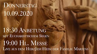 Do 10092020 1900 Uhr Heilige Messe  Live aus dem HerzJesuHeim der Familie Mariens [upl. by Eahsram934]