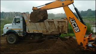 New TATA Signa 3530 Tipper Bs6 First Time Loading Mud in 2 JCB 3dx with Front Loader [upl. by Nylarat]