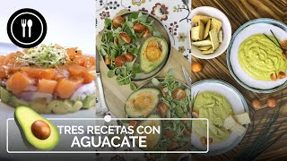 Tres recetas con AGUACATE fáciles y rápidas 🥑 [upl. by Nyleimaj]