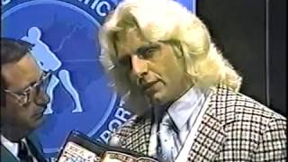 RIC FLAIR AFTER FIRST WORLD TITLE WIN 1981 [upl. by Tterb451]