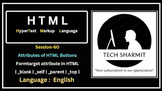 Attributes of HTML Button Tag  Formtarget blank self parent top HTML Session60 English [upl. by Nazay]