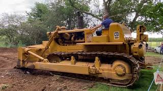 Caterpillar D8H working at Woolpit Steam rally 28th May 2022 UK straight 6 diesel sound [upl. by Htebarual]