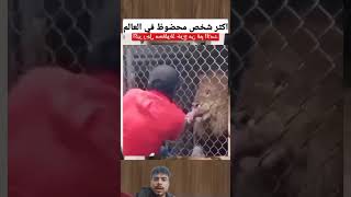 شاهد كيف أمسك الأسد ب̸ي̸ـ̸د̸ المدرب وهو يطعمه شوف الحكمه shorts المغرب الجزائر lion animals [upl. by Balsam155]