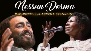 Pavarotti with Aretha Franklin  Nessun Dorma Virtual Duet Mix EPIC Version [upl. by Ahsaten863]