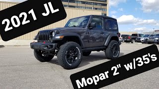 2021 Jeep Wrangler 2 Door Willys JL Mopar lift install with 35s And Test Drive [upl. by Allerie]