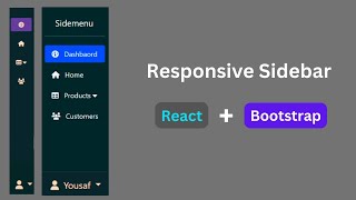 Sidebar using React JS and Bootstrap 5  Side Menu in React and Bootstrap [upl. by Hollander607]