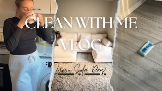 CLEAN WITH ME  Cleaning vlog  New sofa delivery [upl. by Tiebout601]