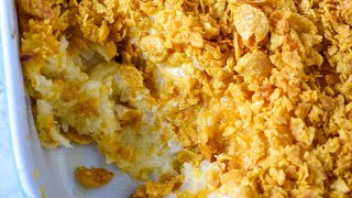 Old School Cheesy Hash Brown Casserole or Funeral Potatoes [upl. by Nonnag177]