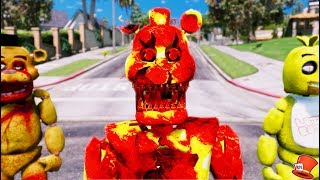 NEW LAVA NIGHTMARE FREDDY ANIMATRONIC GTA 5 Mods FNAF RedHatter [upl. by Erdua]