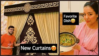 Talha ki Farmaish Pe Ajj Cooking ki😍😍 Guar ki Phali Banai 🥗Room k curtains change kardia🥰 [upl. by Adyam486]