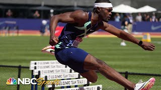 Rai Benjamin NEARLY takes down 400m hurdles world record clinches Tokyo spot  NBC Sports [upl. by Strage]