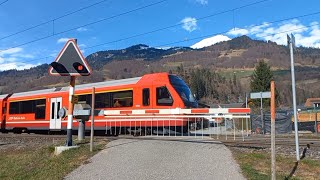 Bahnübergang Schiers CH  Swiss Railroad Crossing [upl. by Borras]