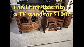 Furniture upcycle and restoration Turning some used nightstands and table into a TV stand [upl. by Teresita]