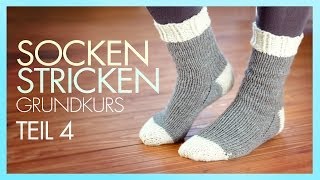 Socken Stricken Socke beenden TEIL 4 GRUNDKURS [upl. by Woodsum]