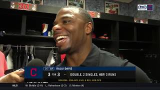 Rajai Davis credits veteran experience for ability to fillin late  INDIANSROYALS POSTGAME [upl. by Larimor311]