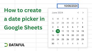 How to Create a Date Picker in Google Sheets Easy [upl. by Groeg]