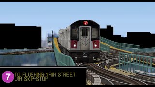 OpenBVE 7 34th StreetHudson Yards To FlushingMain Street Via SkipStop R188WeekdayWeekend [upl. by Hamo352]