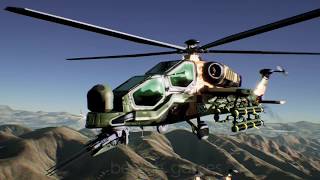 T129 Atak Helicopter Animasyon Unreal Engine [upl. by Ahsieka]