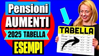 PENSIONI “TABELLA” AUMENTI da GENNAIO 2025 👉 ANCHE MINIME E INVALIDITÀ TUTTI GLI ESEMPI 📈💶 [upl. by Fausta774]