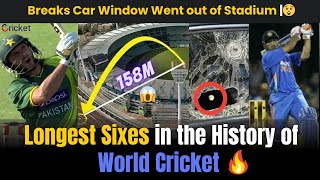 Top 5 longest Sixes ever in the history of World Cricket 🚀 [upl. by Ninaj]