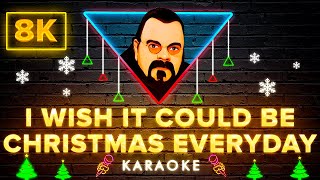 Wizzard  I Wish It Could Be Christmas Everyday  8K Video Karaoke Version [upl. by Mair]