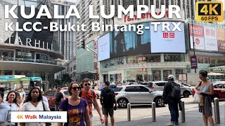 4K 60fps HDR KUALA LUMPUR  KLCC  BUKIT BINTANG  TRX  January 2024  Malaysia Walking Tour [upl. by Assenna]