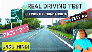 Real Driving Test Isleworth Roundabouts  6 UrduHindiPunjabi UKASIA [upl. by Ahsened256]