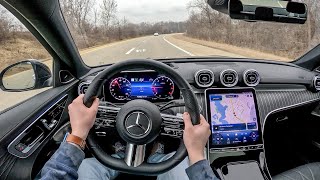 2022 MercedesBenz C 300 4Matic  POV Test Drive Binaural Audio [upl. by Vanda35]