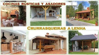 Cocinas RUSTICAS y asadores 🍗 CHURRASQUEIRA fogao [upl. by Razec]