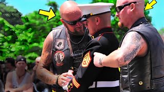 Injured Marine Holds Salute For 3 Hours Then Bikers Suddenly Appear amp Do The Unthinkable [upl. by Eenahc90]