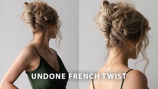 EASY FRENCH TWIST UPDO 💕 Perfect for Long Hair Weddings Bridal Prom [upl. by Elocon]